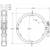 Ratchet-style pipe clamp dimensions for 28" Pipe