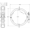 Ratchet-style pipe clamp dimensions for 22" Pipe