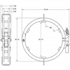 Ratchet-style pipe clamp dimensions for 24" Pipe