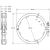 Ratchet-style pipe clamp dimensions for 30" Pipe