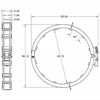 Ratchet-style pipe clamp dimensions for 48" Pipe