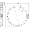 Ratchet-style pipe clamp dimensions for 60" Pipe