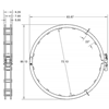 Ratchet-style pipe clamp dimensions for 72" Pipe