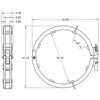 Ratchet-style pipe clamp dimensions for 34" Pipe