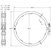 Ratchet-style pipe clamp dimensions for 42" Pipe