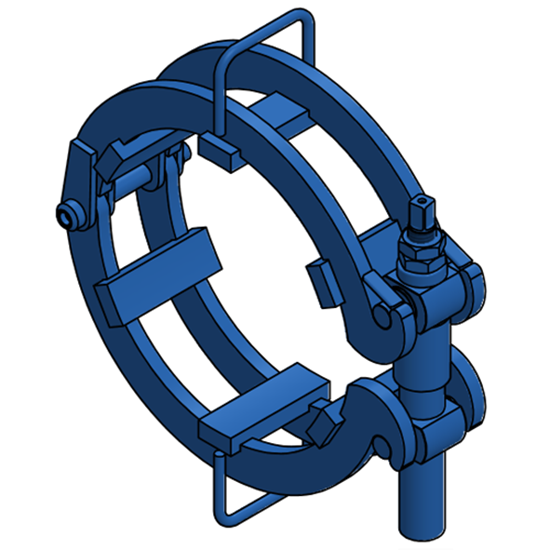 Ratchet-style pipe clamp for 14" Pipe