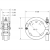 Ratchet-style pipe clamp dimensions for 10" Pipe