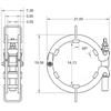 Ratchet-style pipe clamp dimensions for 14" Pipe