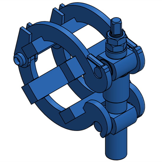 Ratchet-style pipe clamp for 4" Pipe