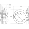 Ratchet-style pipe clamp dimensions for 6" Pipe